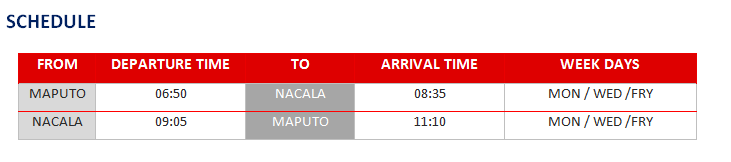 Horario de voos NACALA_ENG