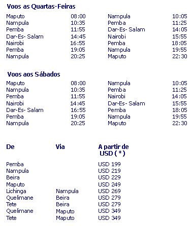 Fares to Nairobi