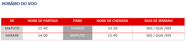 Horario do Voo